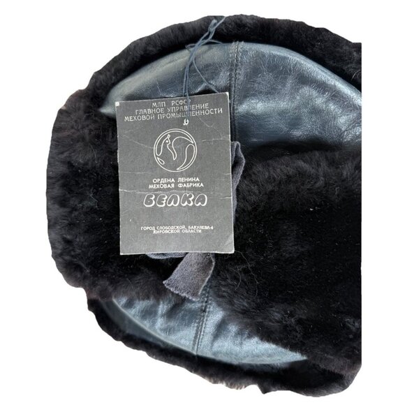 Soviet Russia Authentic Original Winter Hat Black New - Picture 13 of 15